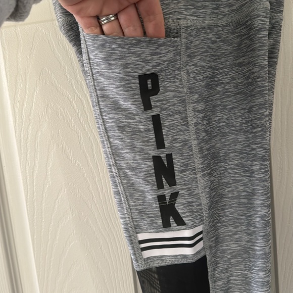PINK ultimate xs leggings with partial mesh legs and pockets - Picture 2 of 5